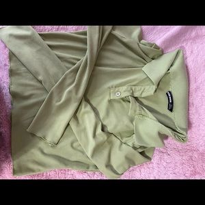 green sleeved polo top ✧